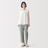 婦人　強撚天竺編みスリーブレスプルオーバー