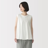 婦人　強撚天竺編みスリーブレスプルオーバー