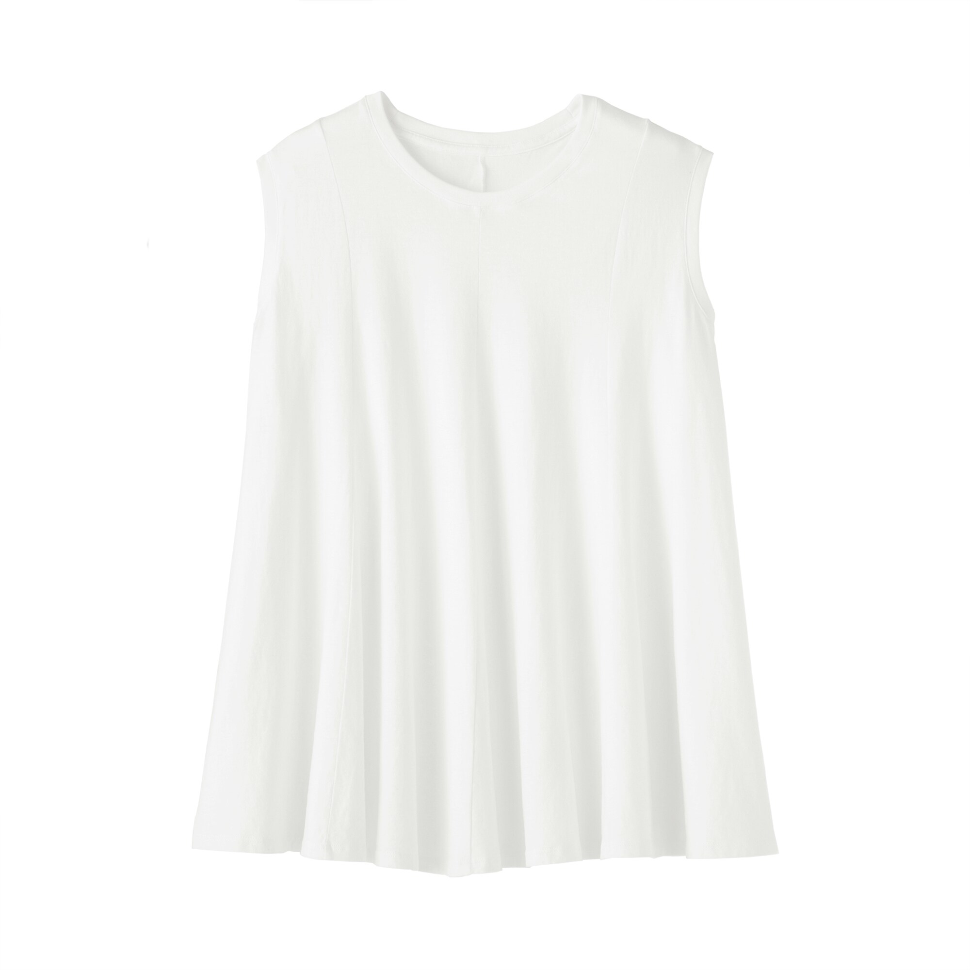 婦人　強撚天竺編みスリーブレスプルオーバー