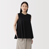 婦人　強撚天竺編みスリーブレスプルオーバー