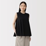 婦人　強撚天竺編みスリーブレスプルオーバー