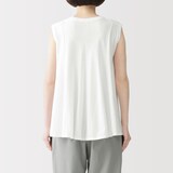 婦人　強撚天竺編みスリーブレスプルオーバー