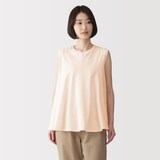 婦人　強撚天竺編みスリーブレスプルオーバー