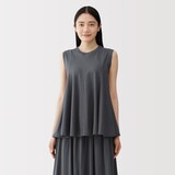 婦人　強撚天竺編みスリーブレスプルオーバー