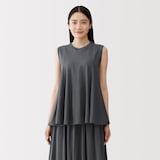 婦人　強撚天竺編みスリーブレスプルオーバー