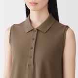 婦人　鹿の子編みスリーブレスポロワンピース