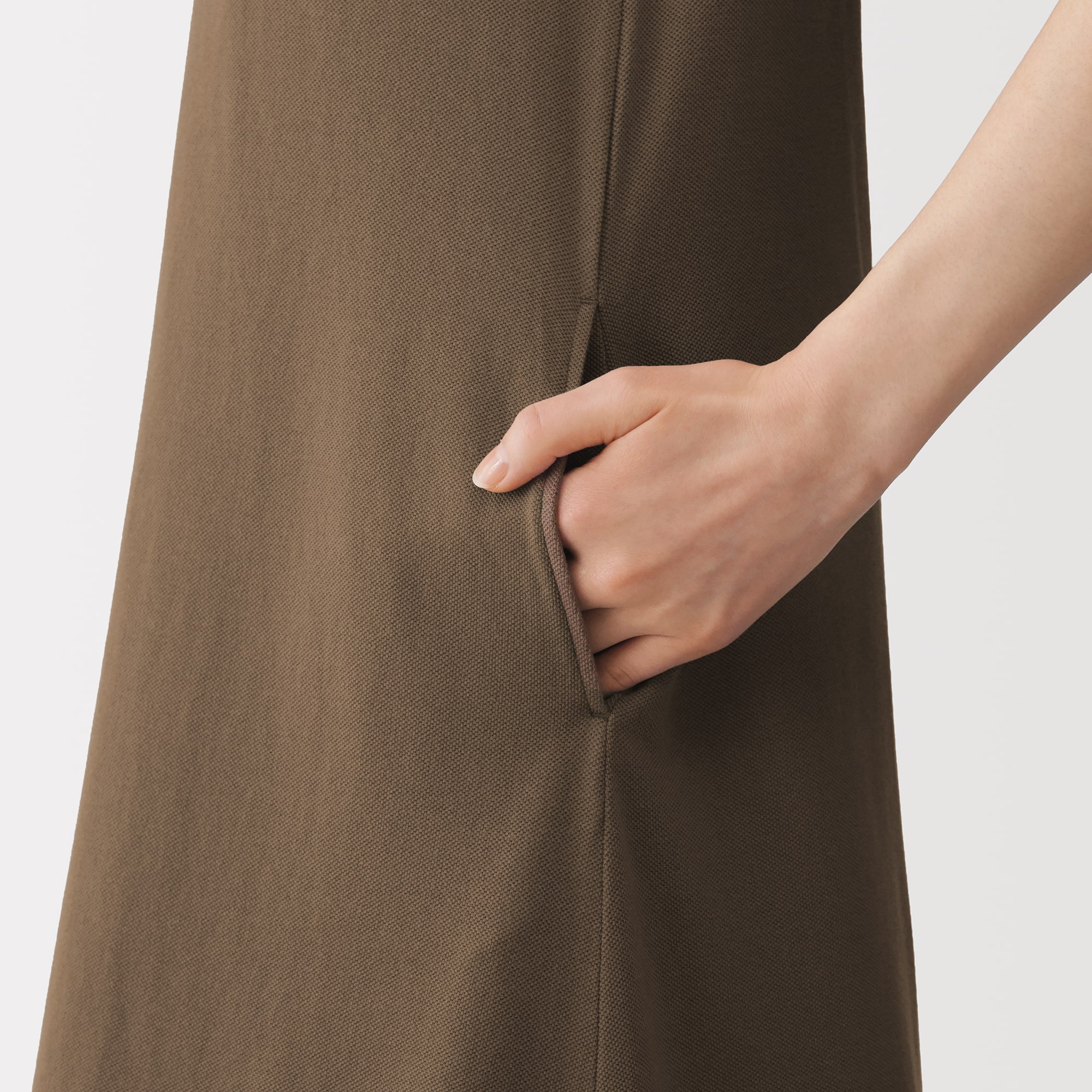 婦人　鹿の子編みスリーブレスポロワンピース