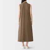 婦人　鹿の子編みスリーブレスポロワンピース