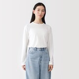 婦人　強撚天竺編みクルーネック長袖Ｔシャツ