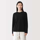 婦人　強撚天竺編みクルーネック長袖Ｔシャツ