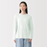 婦人　強撚天竺編みクルーネック長袖Ｔシャツ