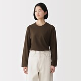 婦人　強撚天竺編みクルーネック長袖Ｔシャツ