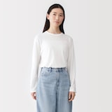 婦人　強撚天竺編みクルーネック長袖Ｔシャツ