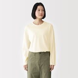 婦人　強撚天竺編みクルーネック長袖Ｔシャツ