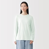 婦人　強撚天竺編みクルーネック長袖Ｔシャツ