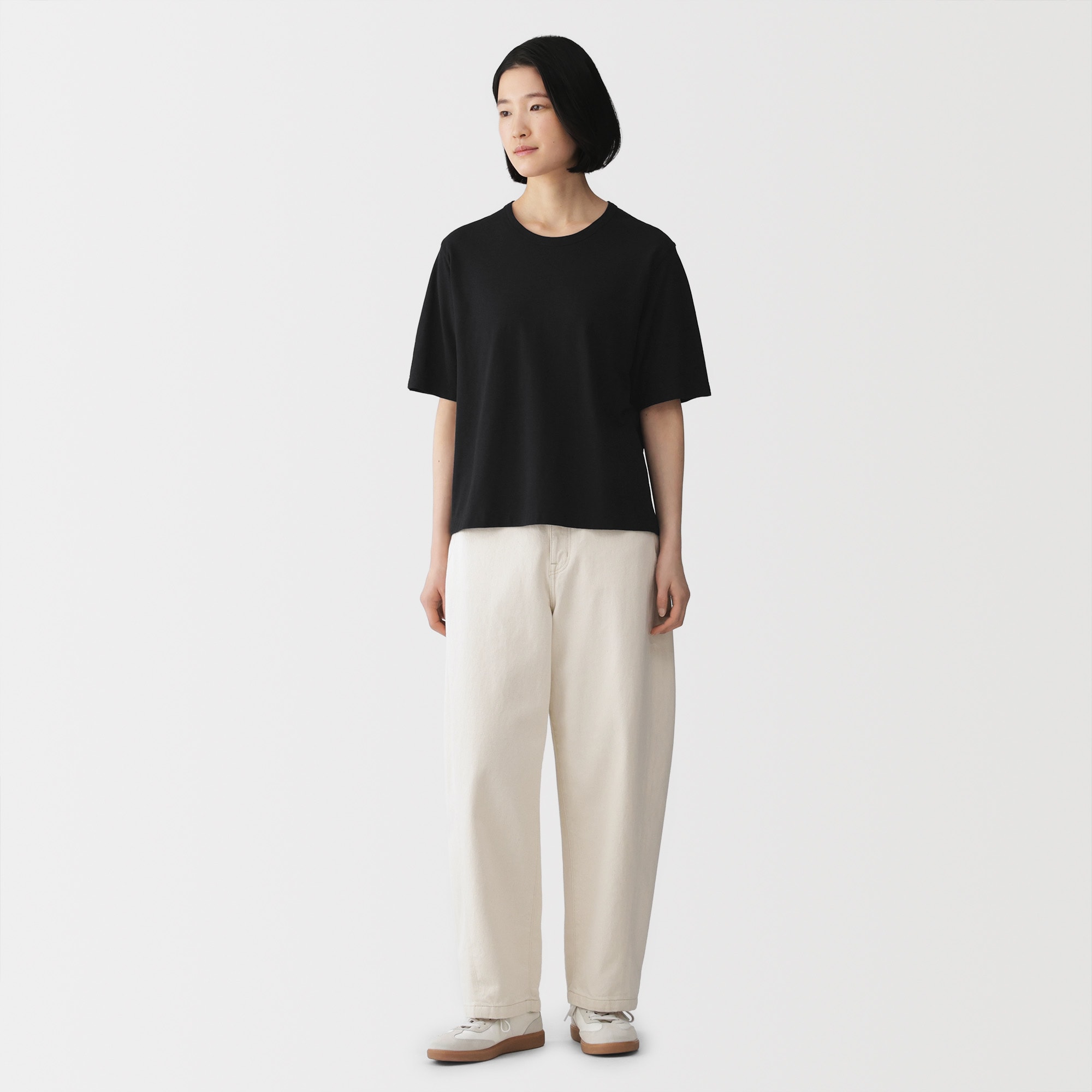 婦人　強撚天竺編みクルーネック半袖Ｔシャツ