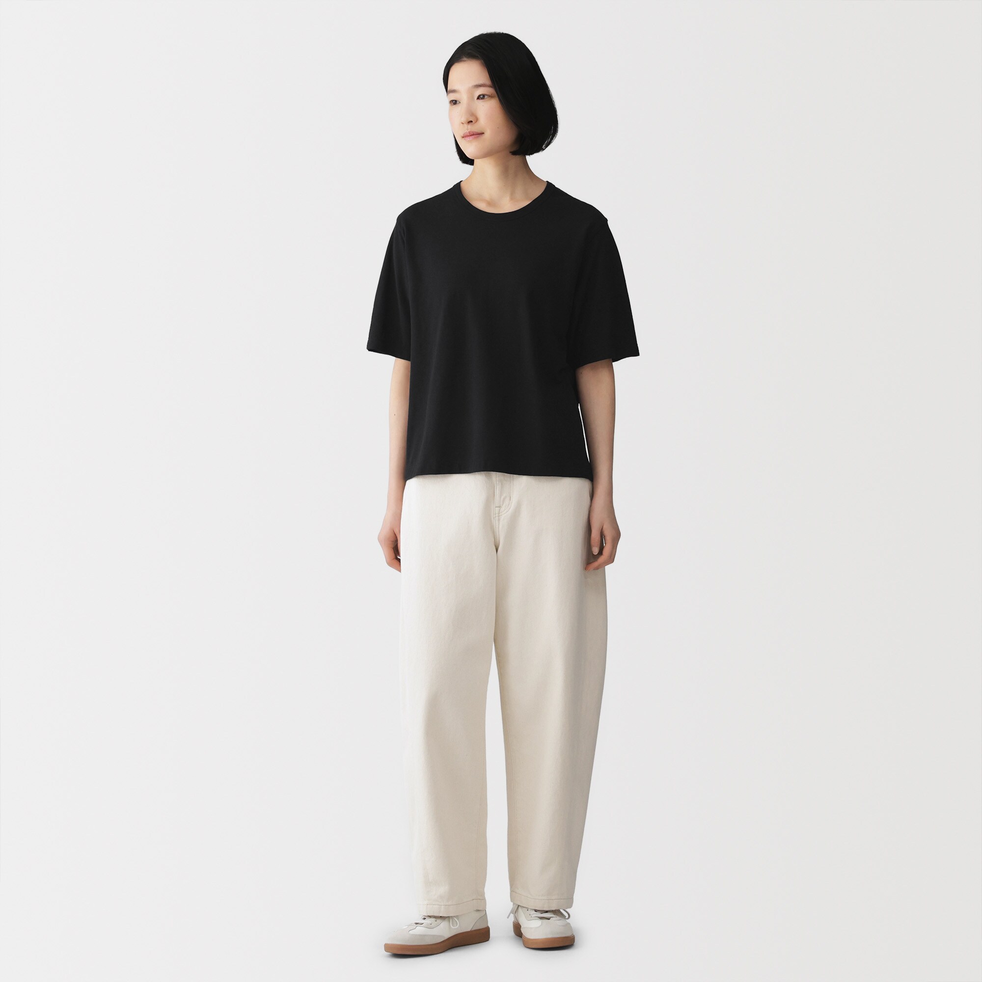 婦人　強撚天竺編みクルーネック半袖Ｔシャツ