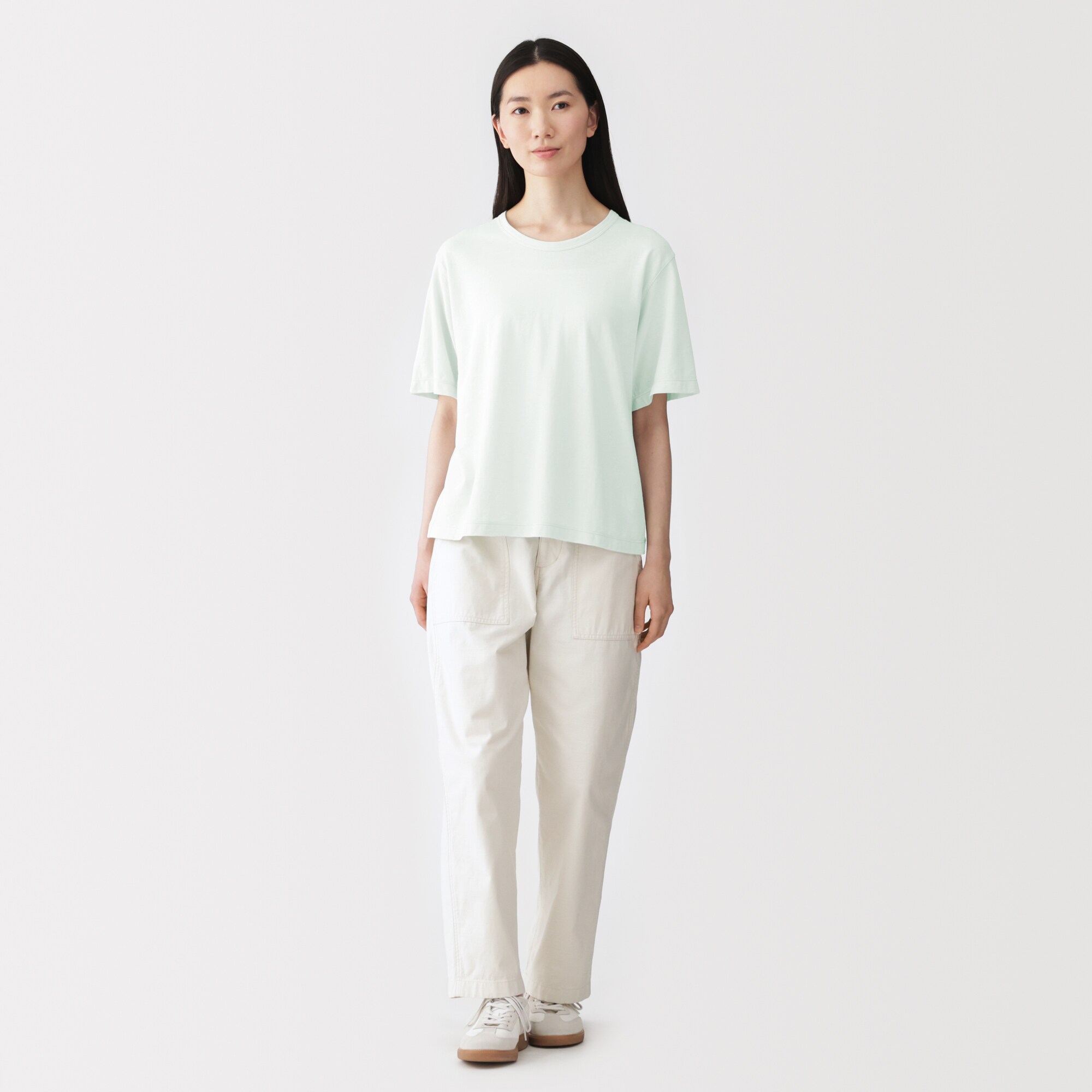 婦人　強撚天竺編みクルーネック半袖Ｔシャツ