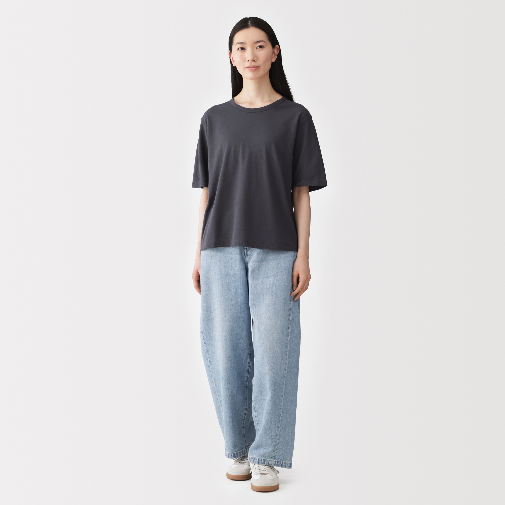 婦人　強撚天竺編みクルーネック半袖Ｔシャツ