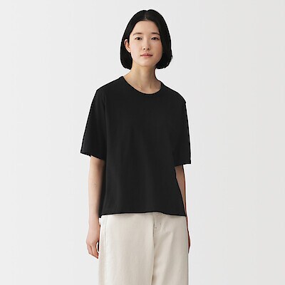 婦人　強撚天竺編みクルーネック半袖Ｔシャツ