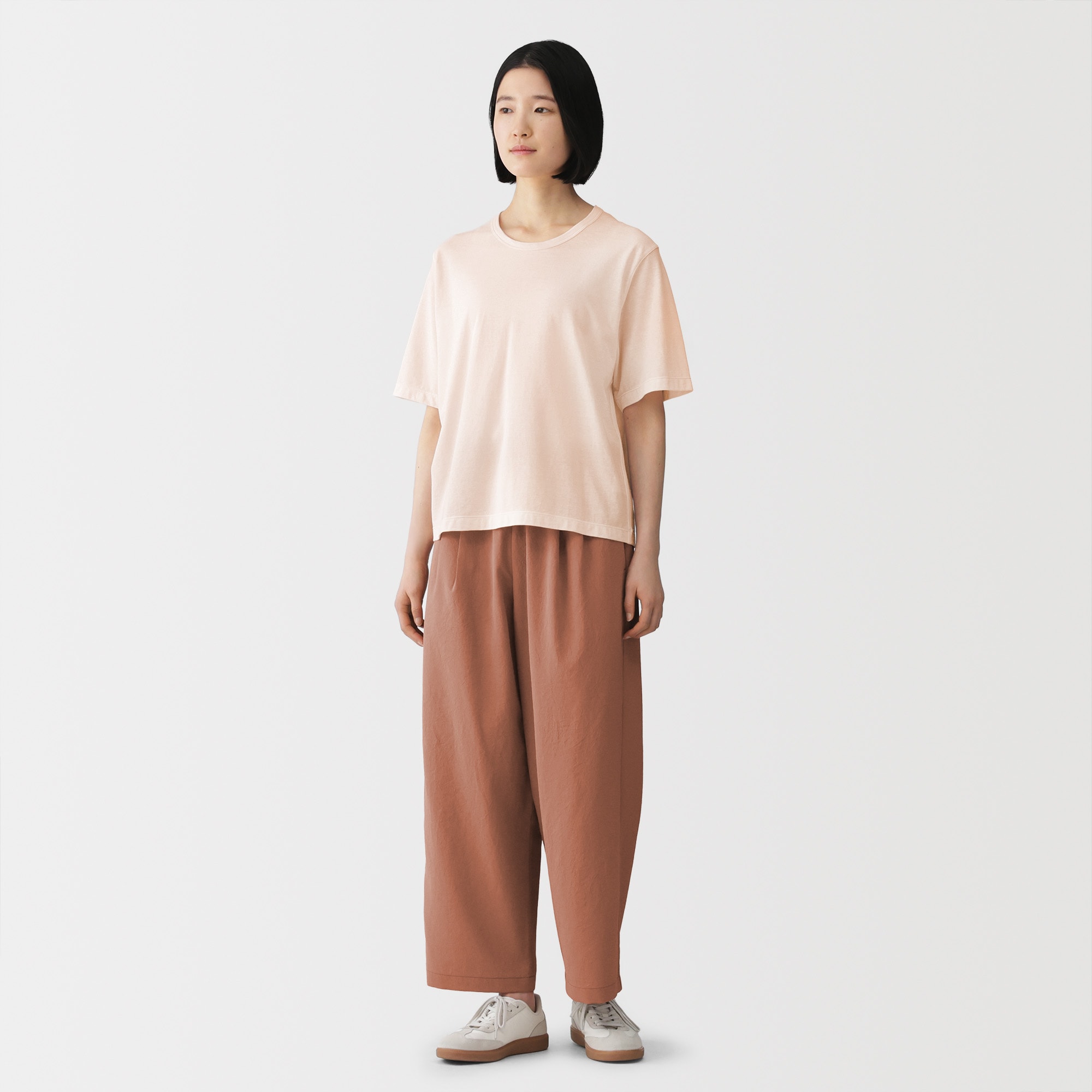 婦人　強撚天竺編みクルーネック半袖Ｔシャツ