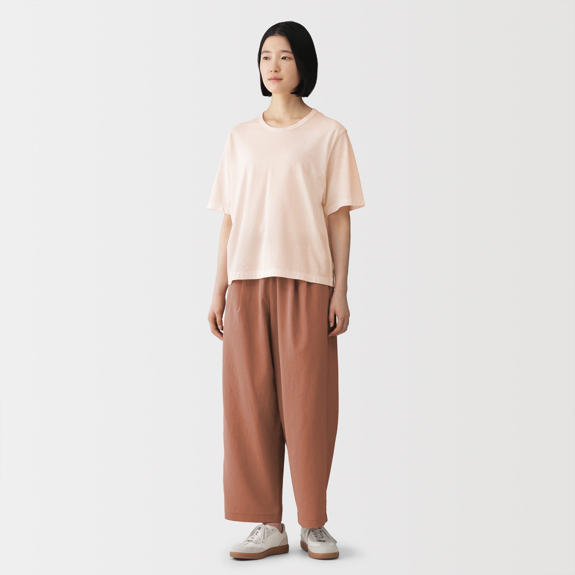 婦人　強撚天竺編みクルーネック半袖Ｔシャツ