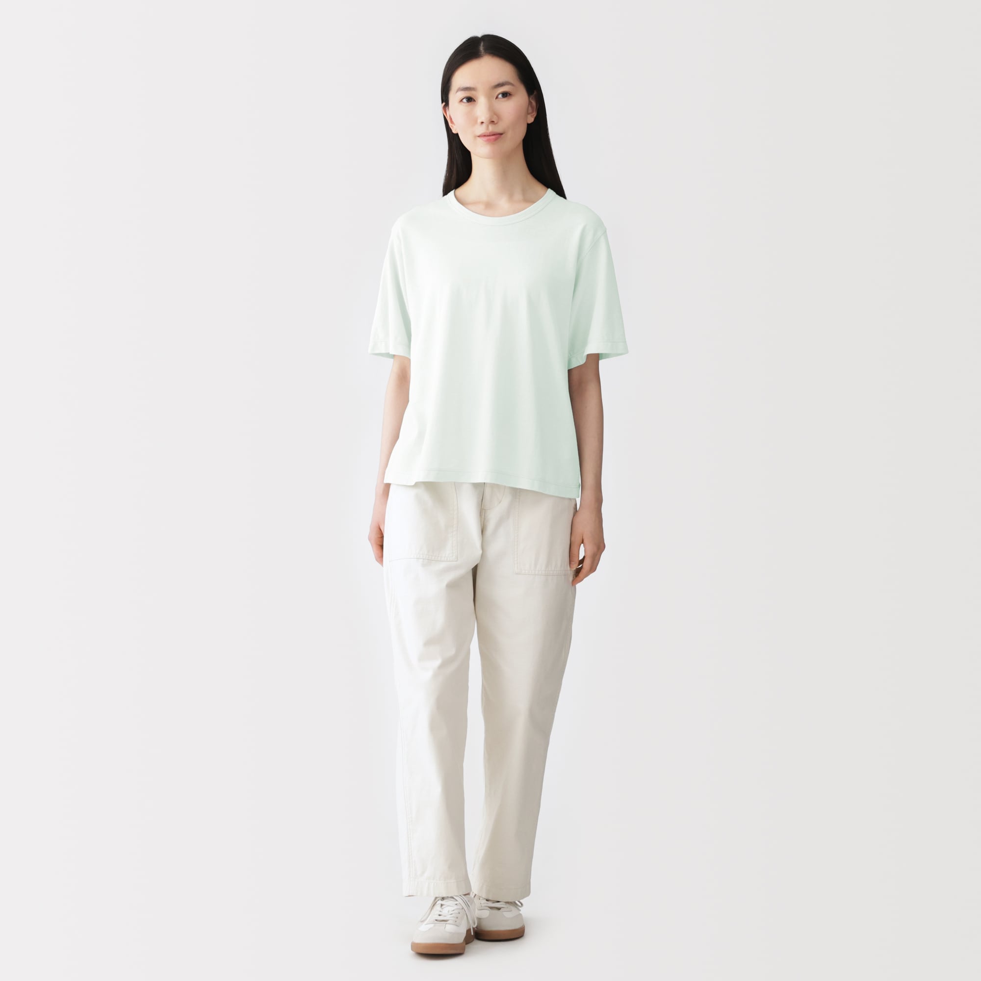 婦人　強撚天竺編みクルーネック半袖Ｔシャツ