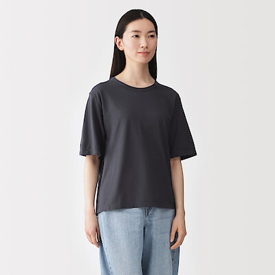 婦人　強撚天竺編みクルーネック半袖Ｔシャツ