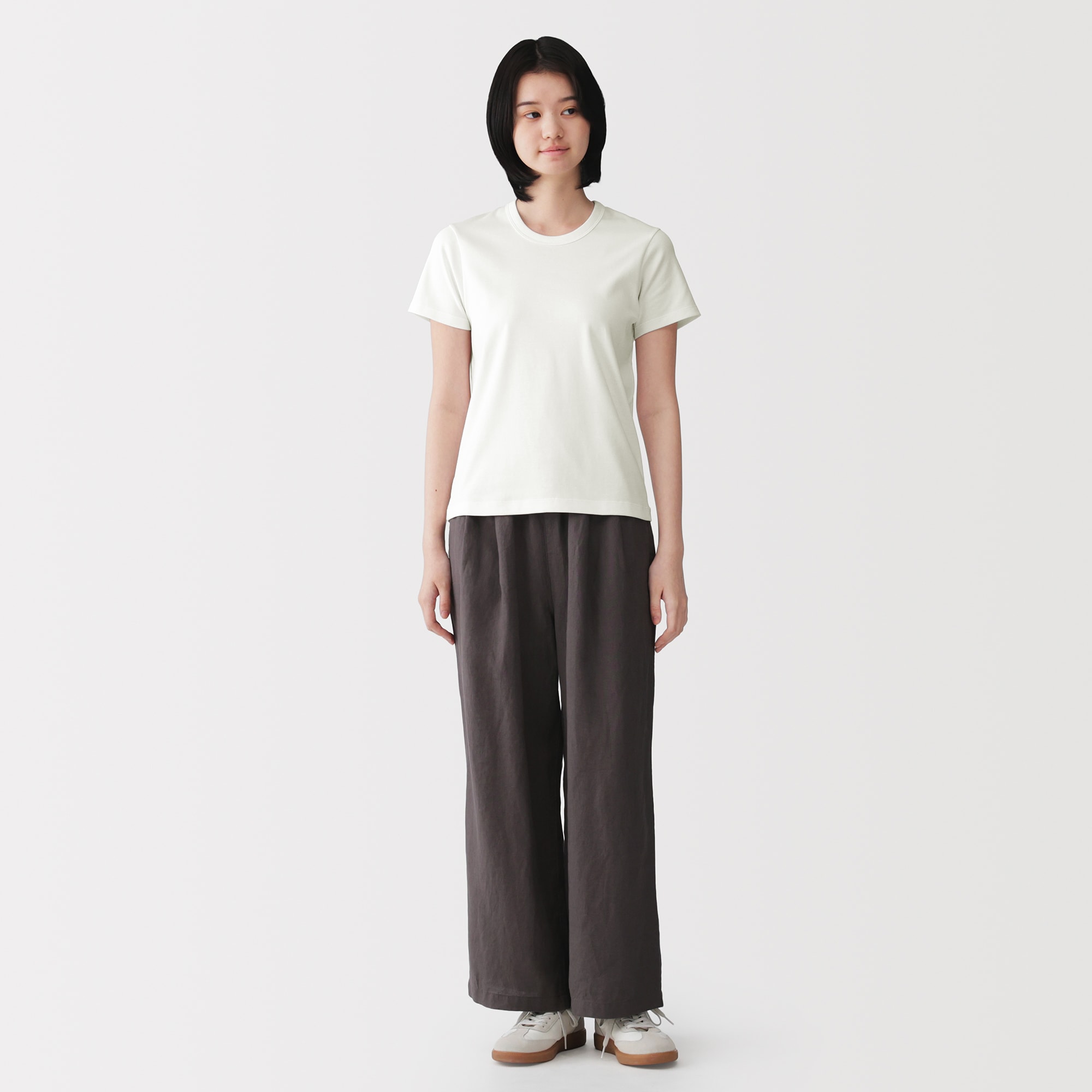 婦人 涼感汗じみしにくいクルーネック半袖Tシャツ | 無印良品