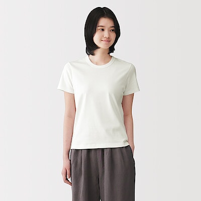 婦人　涼感汗じみしにくいクルーネック半袖Ｔシャツ
