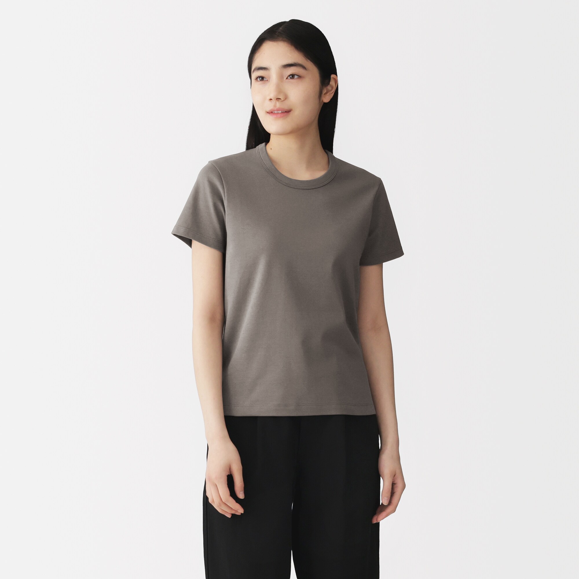 婦人　涼感汗じみしにくいクルーネック半袖Ｔシャツ