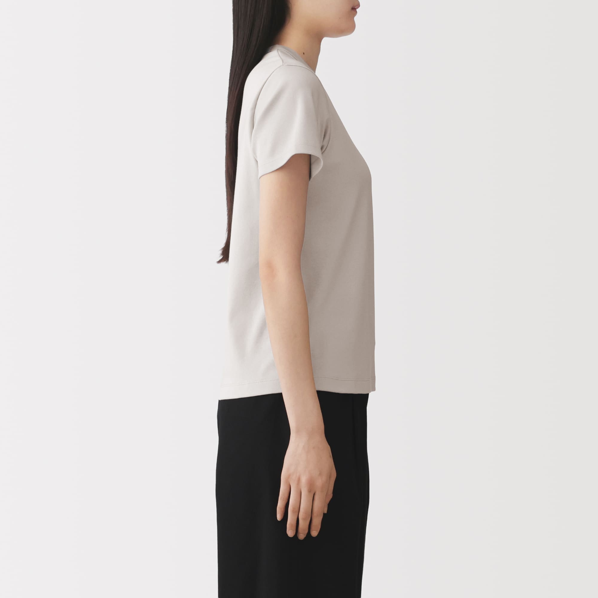 婦人　涼感汗じみしにくいクルーネック半袖Ｔシャツ