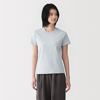 婦人　涼感汗じみしにくいクルーネック半袖Ｔシャツ
