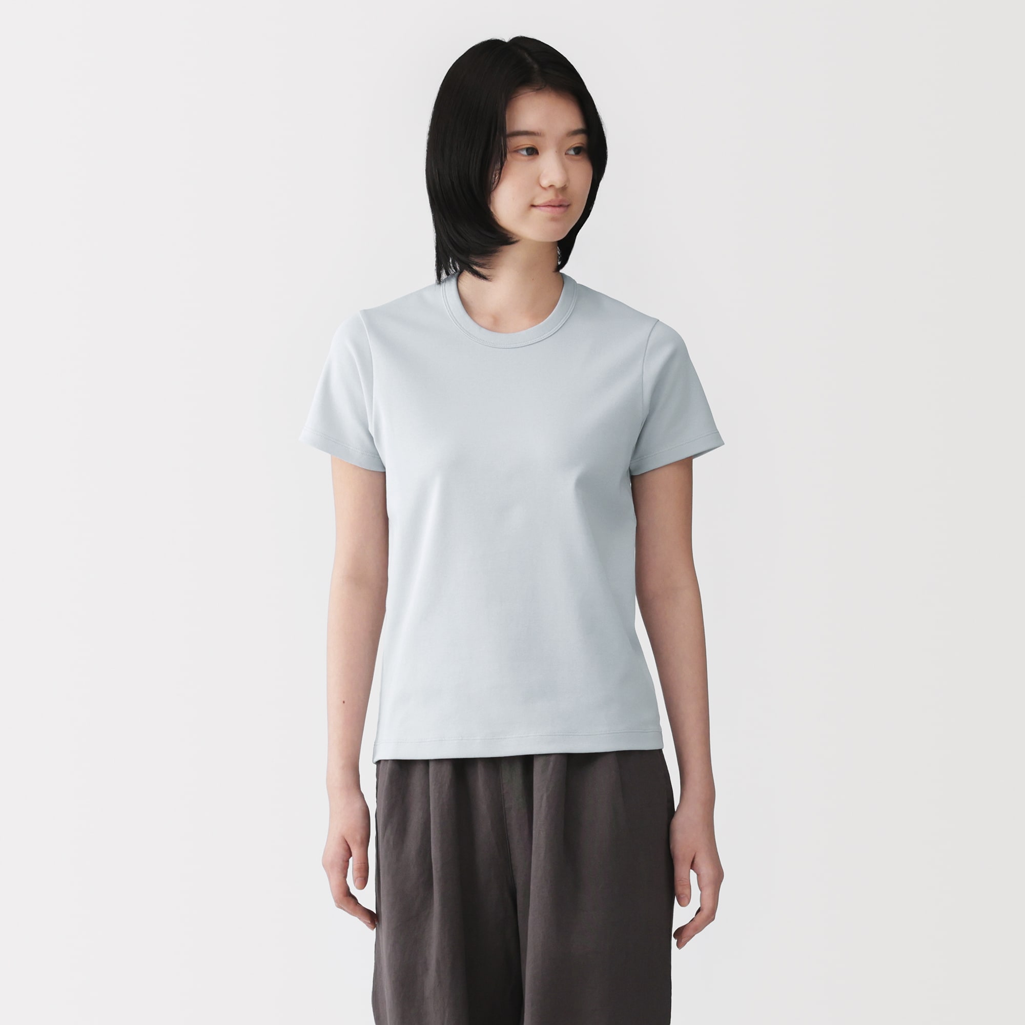 婦人　涼感汗じみしにくいクルーネック半袖Ｔシャツ | 無印良品