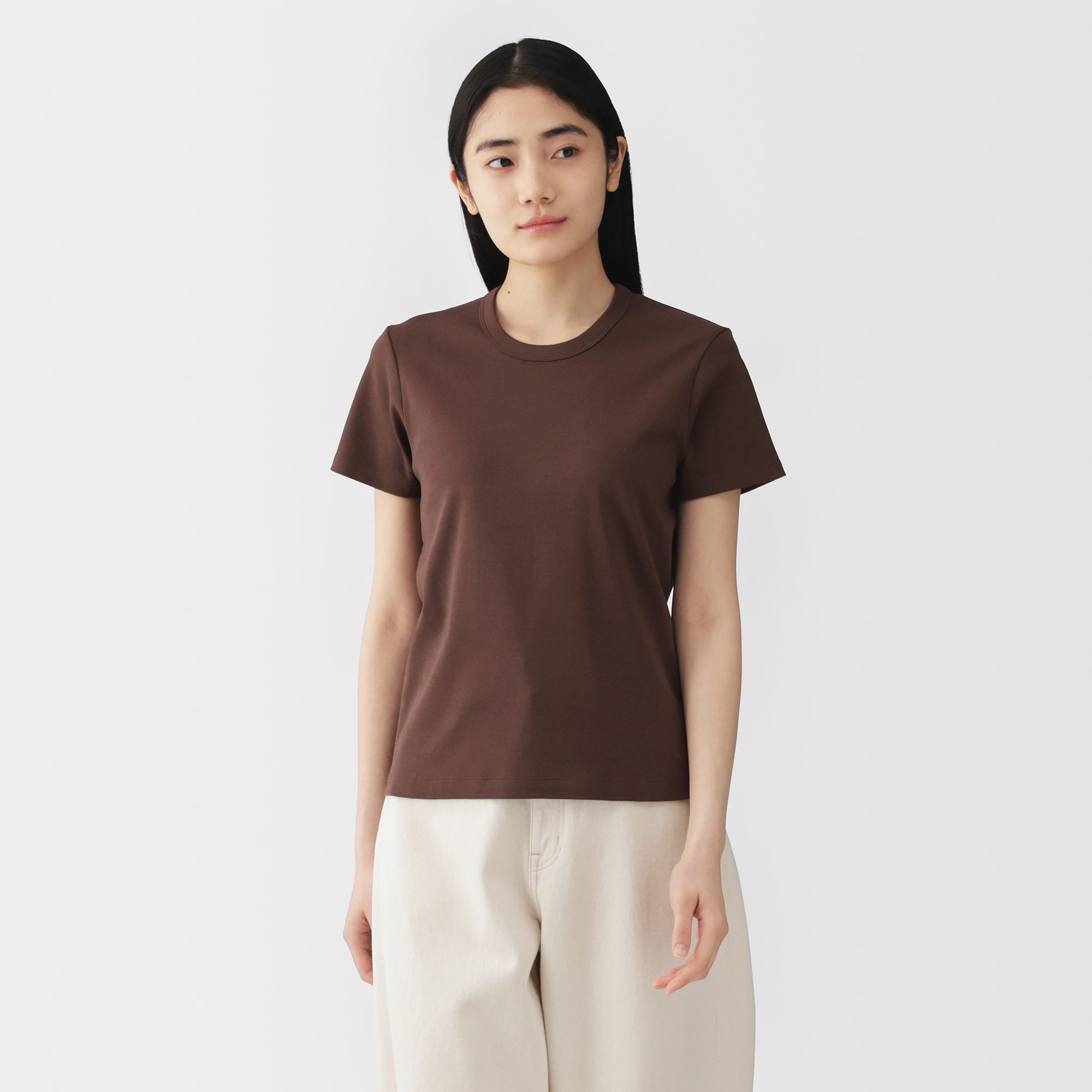 婦人 涼感汗じみしにくいクルーネック半袖Tシャツ | 無印良品