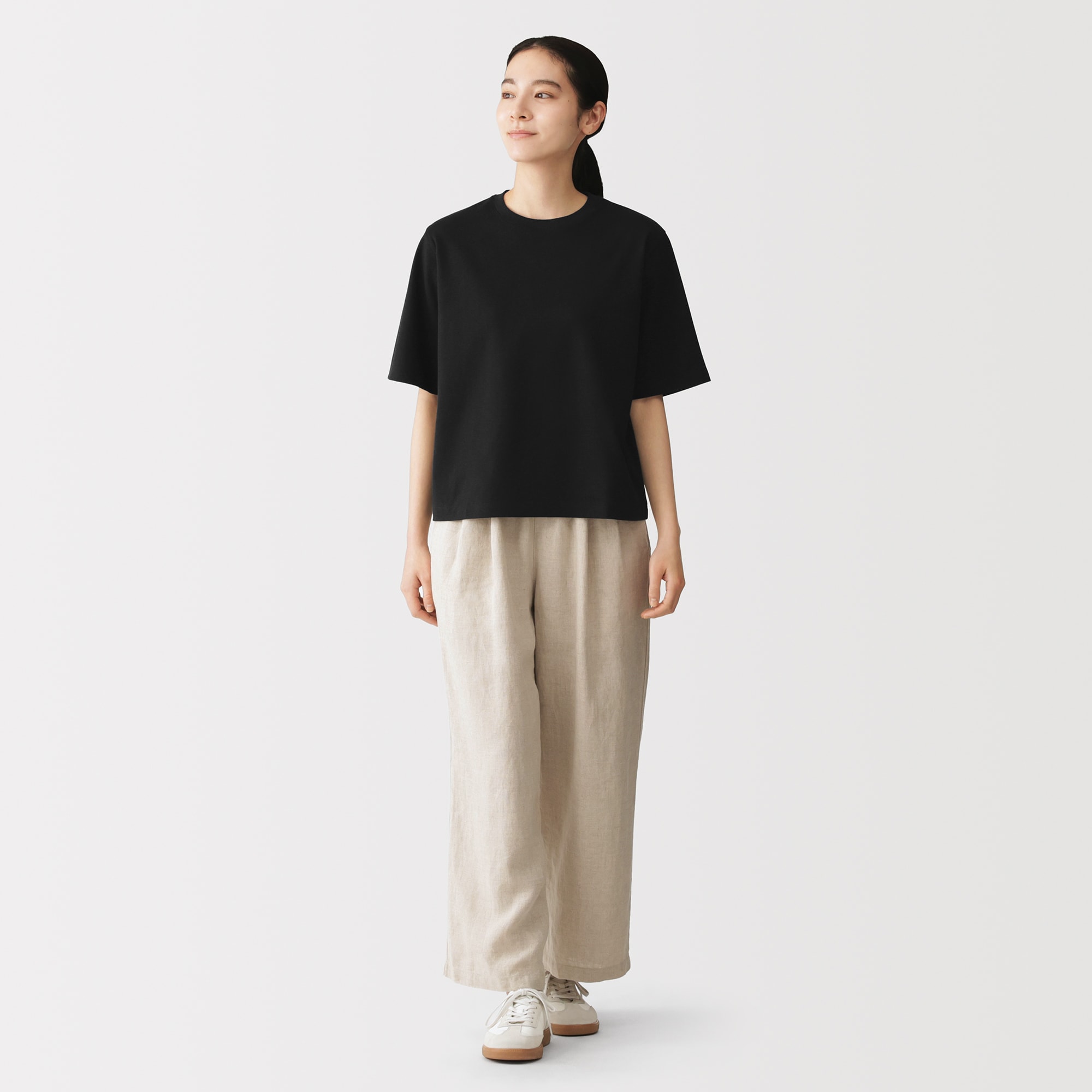 婦人　涼感ＵＶカットクルーネックワイド半袖Ｔシャツ