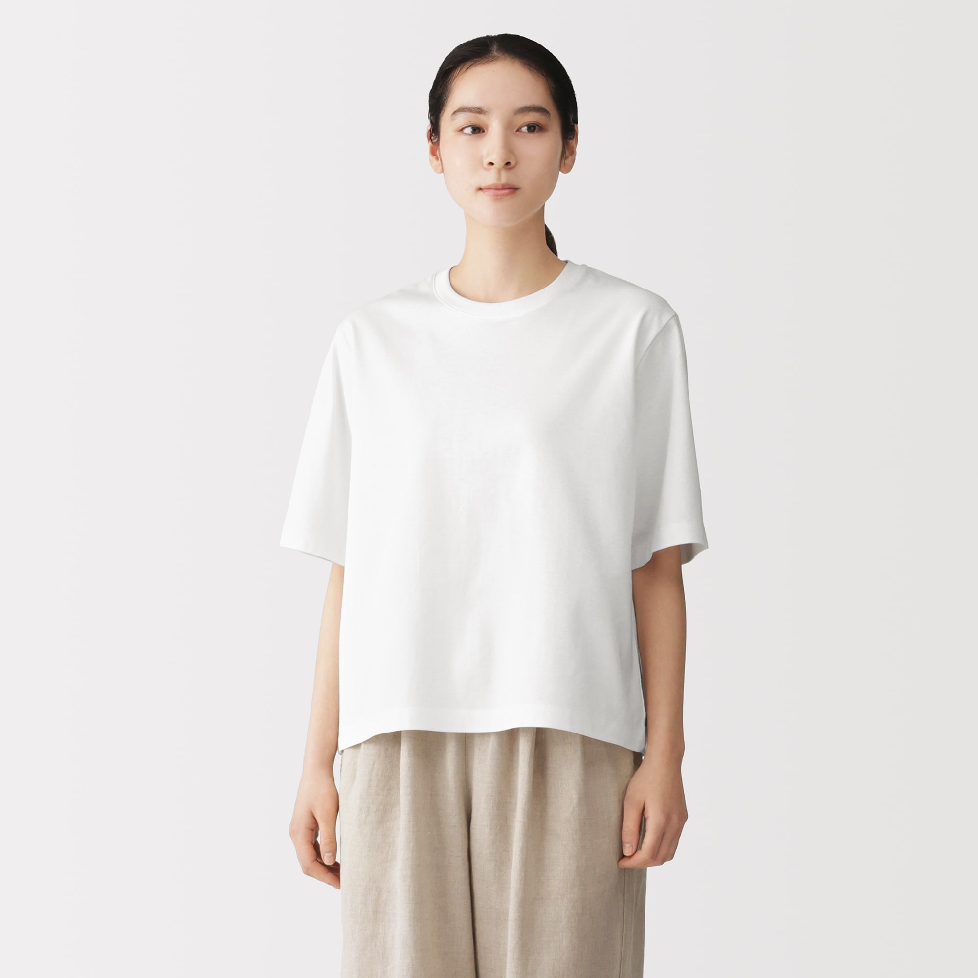 婦人 涼感UVカットクルーネックワイド半袖Tシャツ | 無印良品
