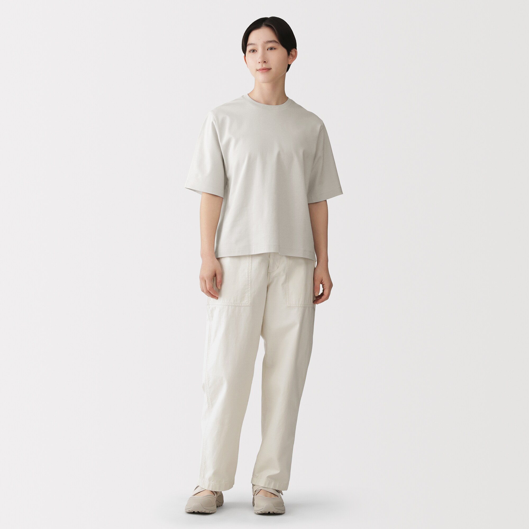 婦人　涼感ＵＶカットクルーネックワイド半袖Ｔシャツ