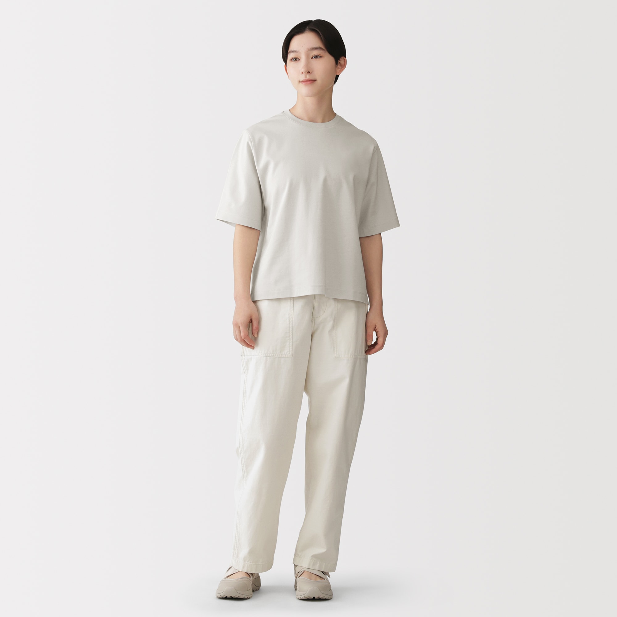 婦人 涼感UVカットクルーネックワイド半袖Tシャツ | 無印良品