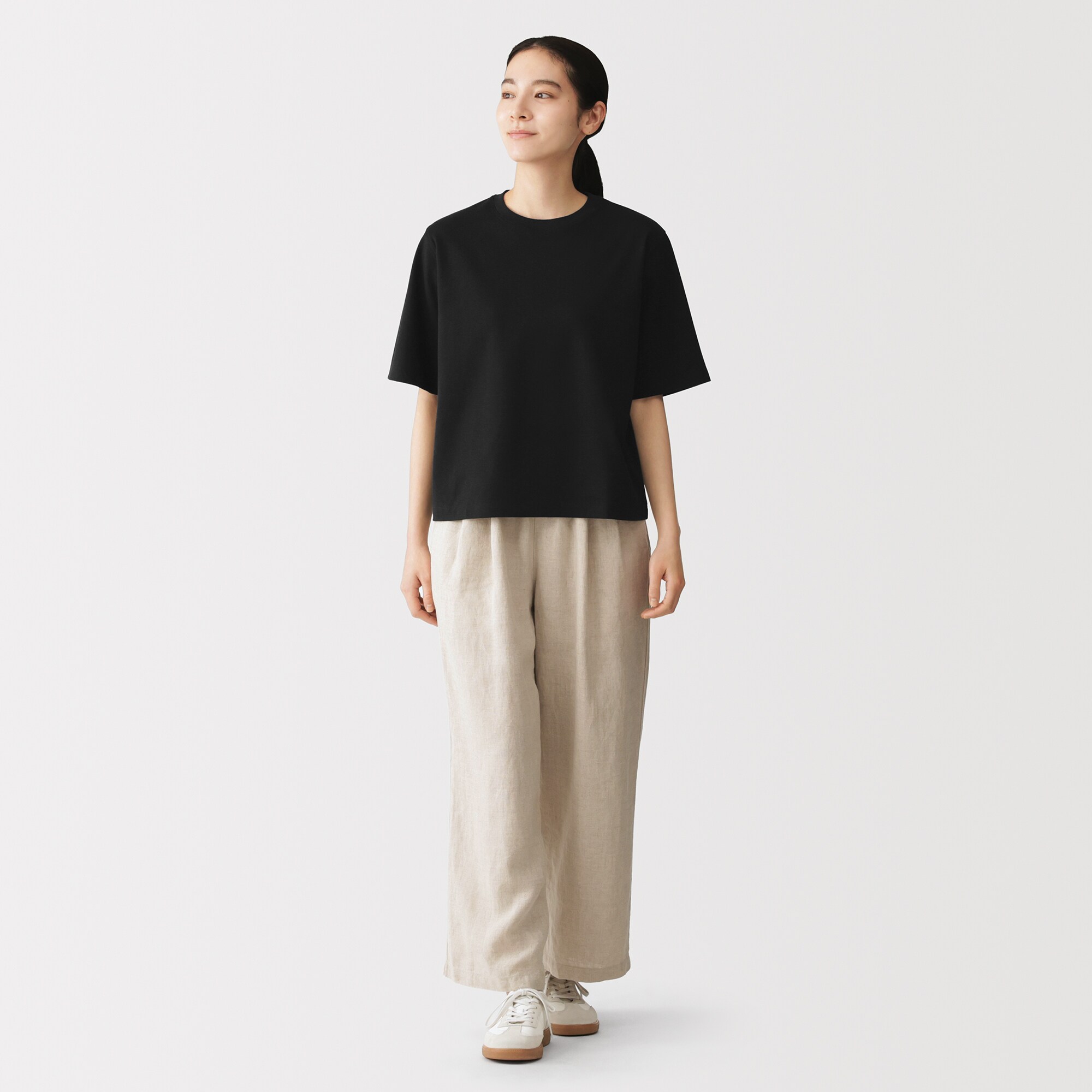 婦人 涼感UVカットクルーネックワイド半袖Tシャツ | 無印良品