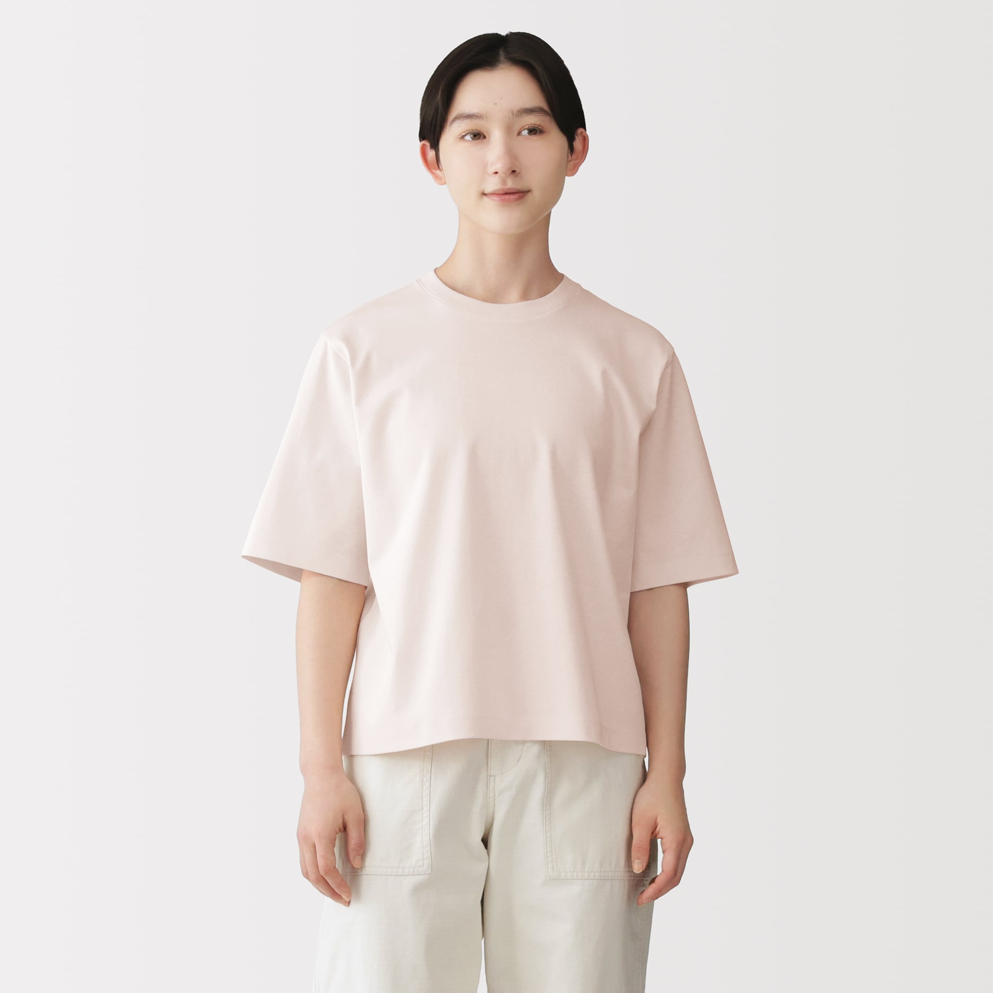 婦人 涼感UVカットクルーネックワイド半袖Tシャツ | 無印良品