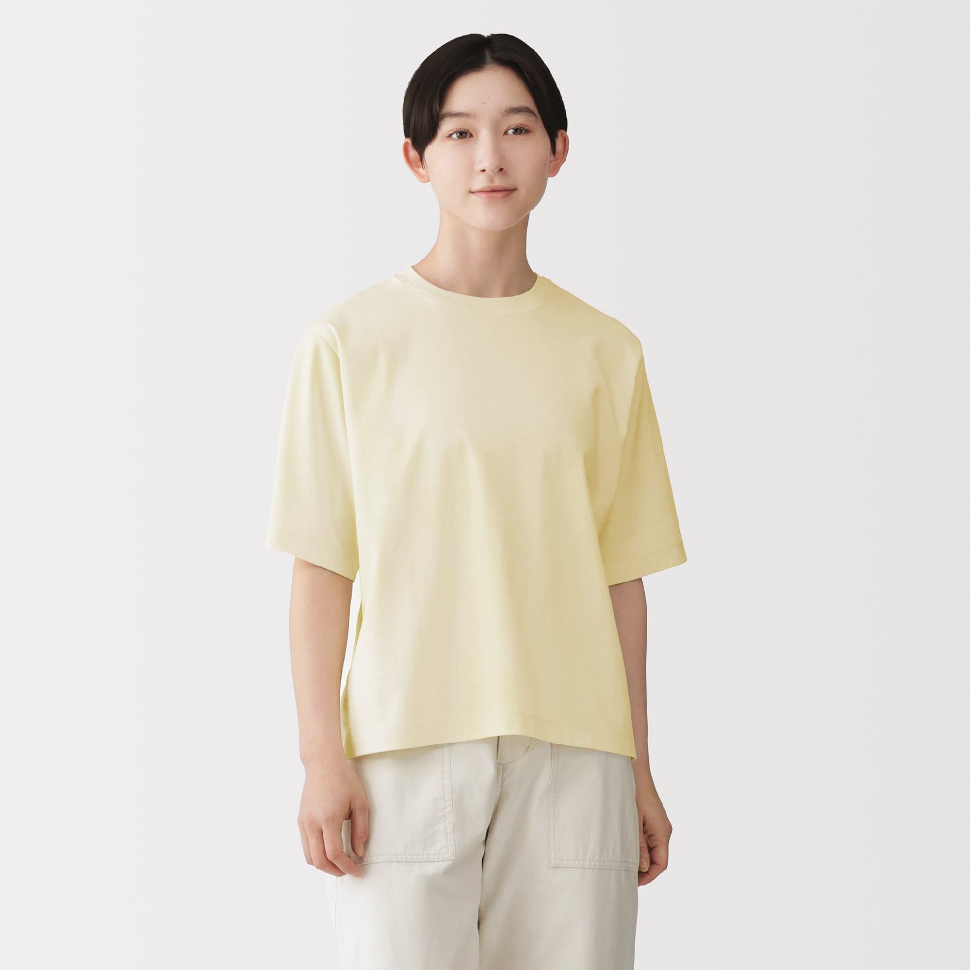 婦人　涼感ＵＶカットクルーネックワイド半袖Ｔシャツ | 無印良品