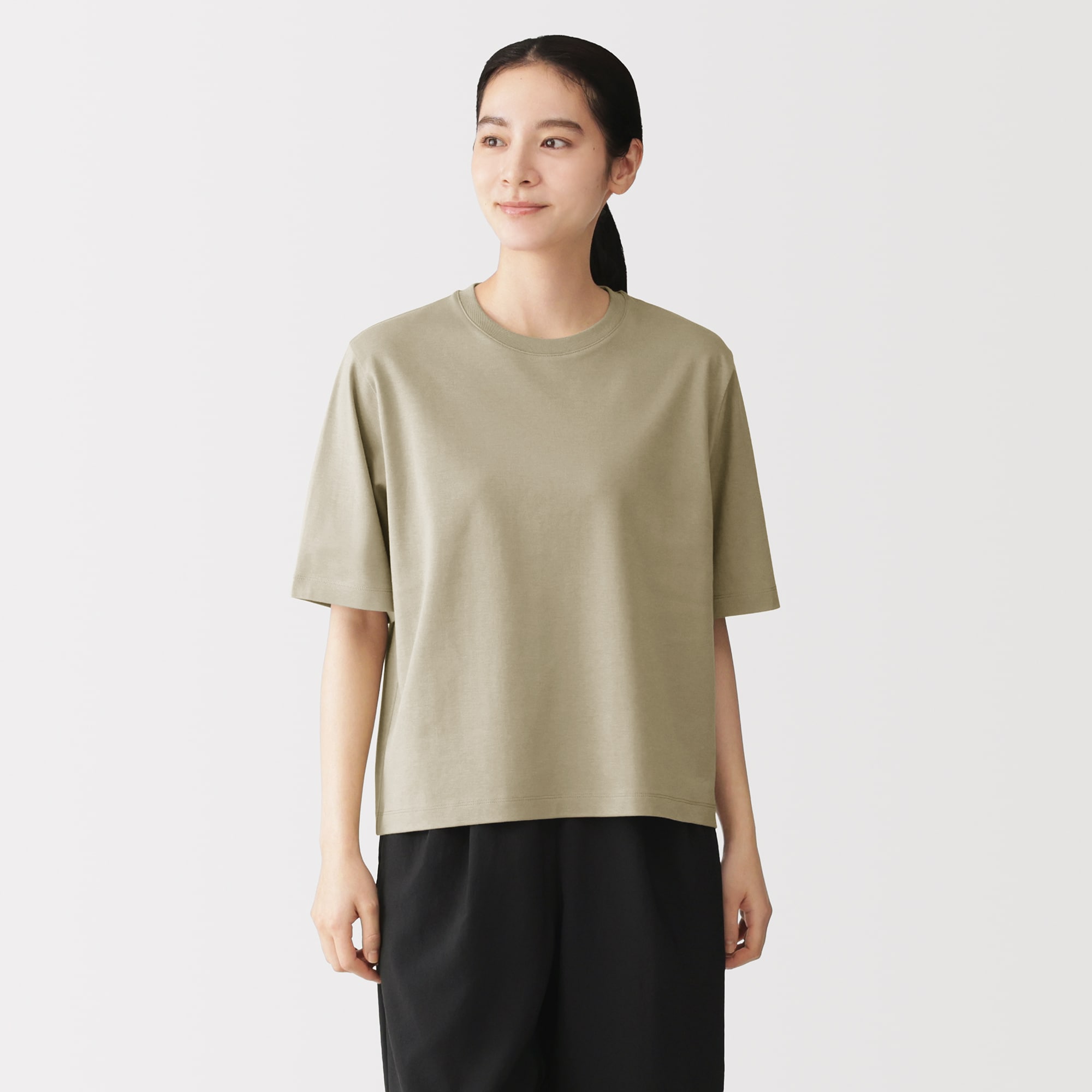 婦人 涼感UVカットクルーネックワイド半袖Tシャツ | 無印良品
