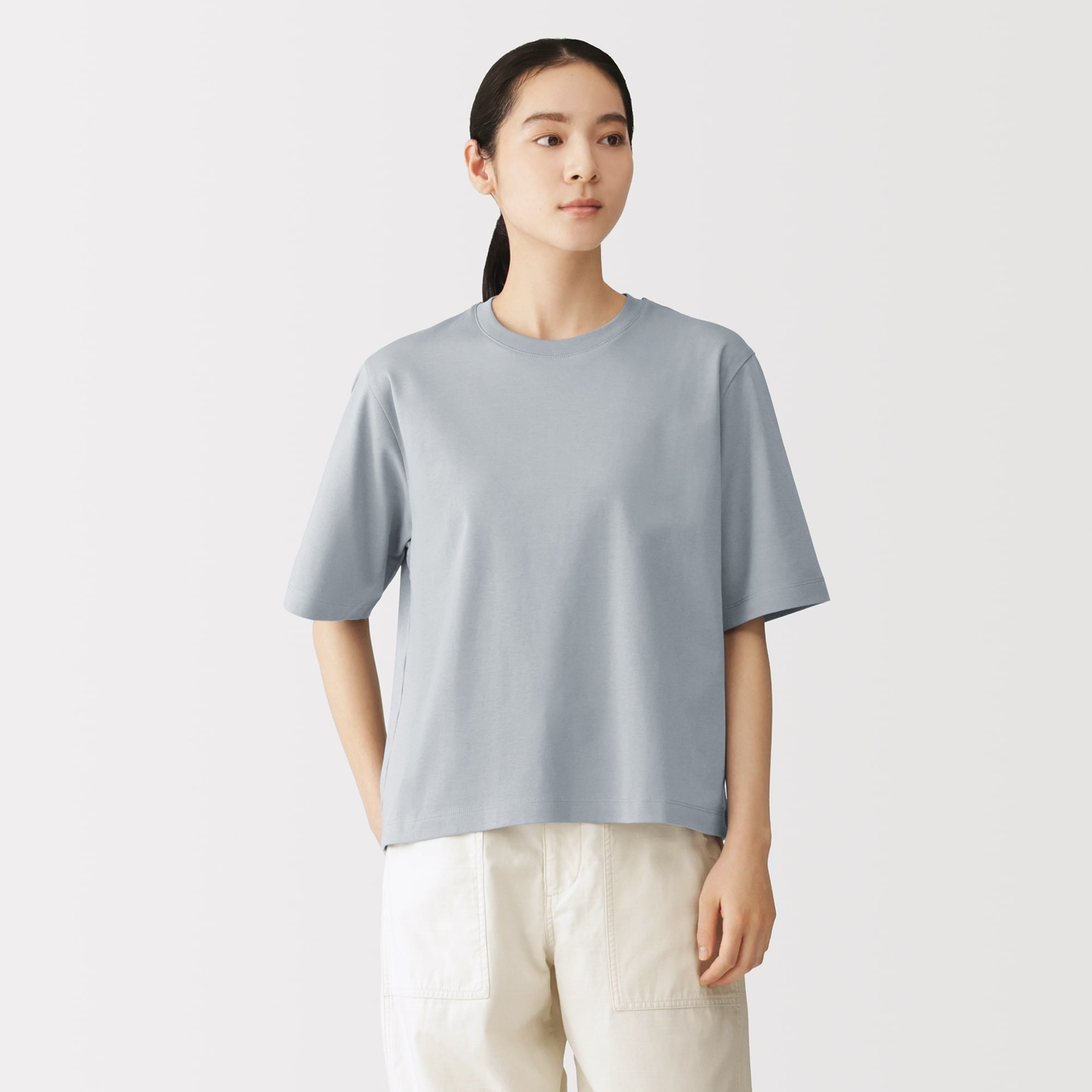 婦人 涼感UVカットクルーネックワイド半袖Tシャツ | 無印良品