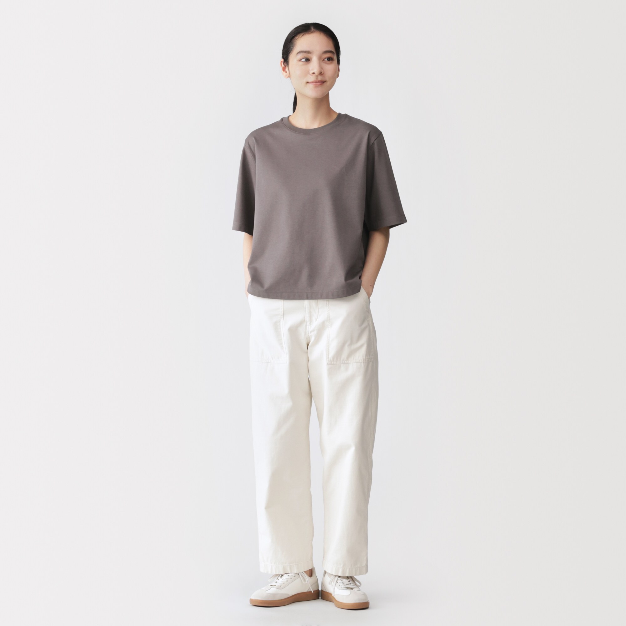 婦人　涼感ＵＶカットクルーネックワイド半袖Ｔシャツ