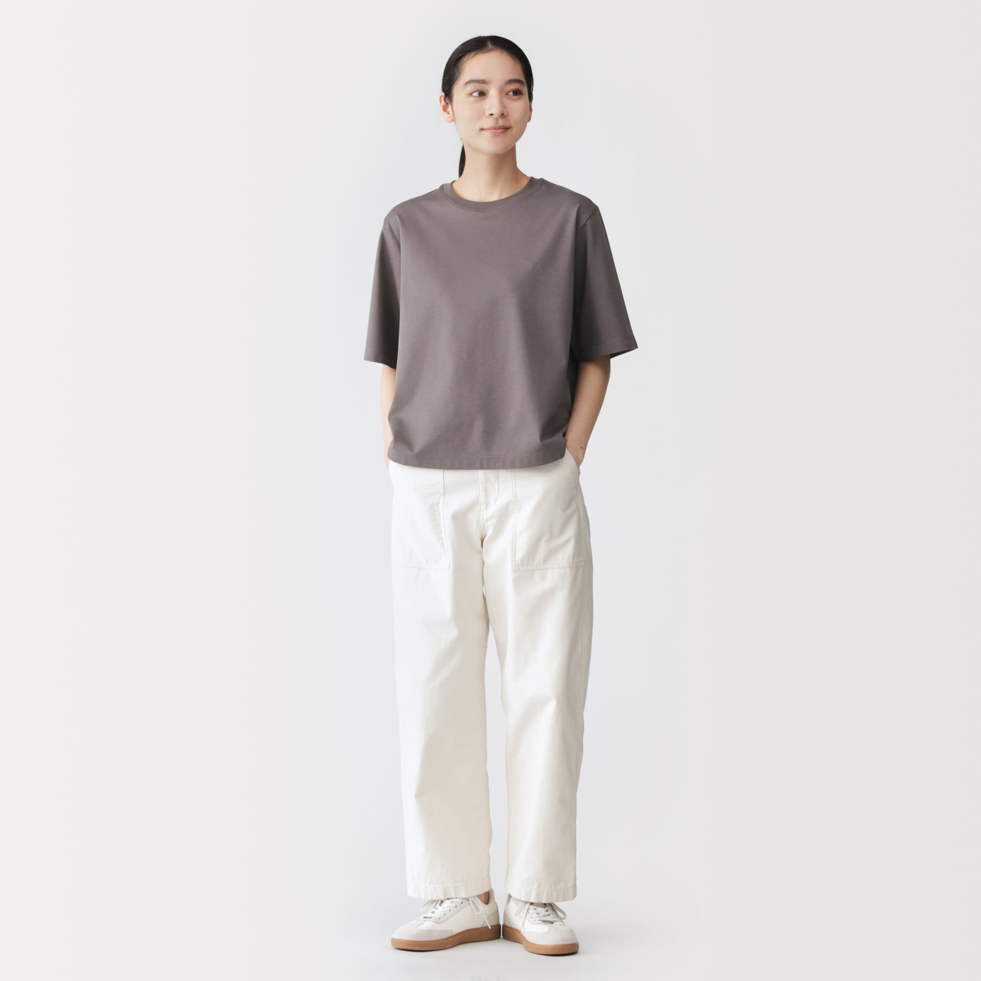 婦人　涼感ＵＶカットクルーネックワイド半袖Ｔシャツ