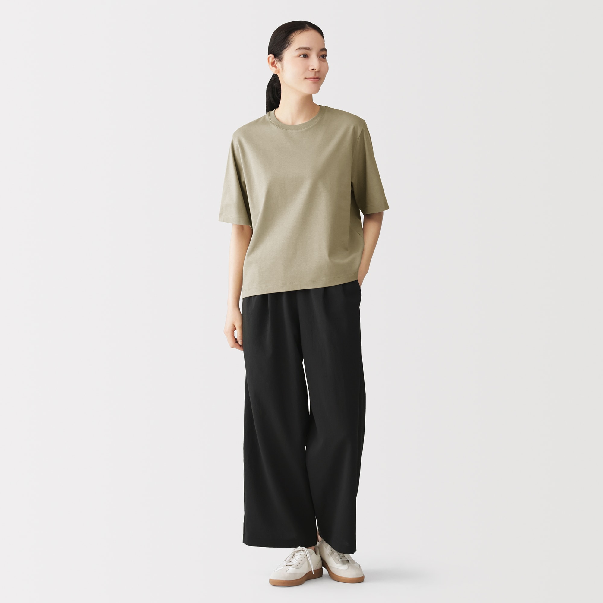 婦人　涼感ＵＶカットクルーネックワイド半袖Ｔシャツ