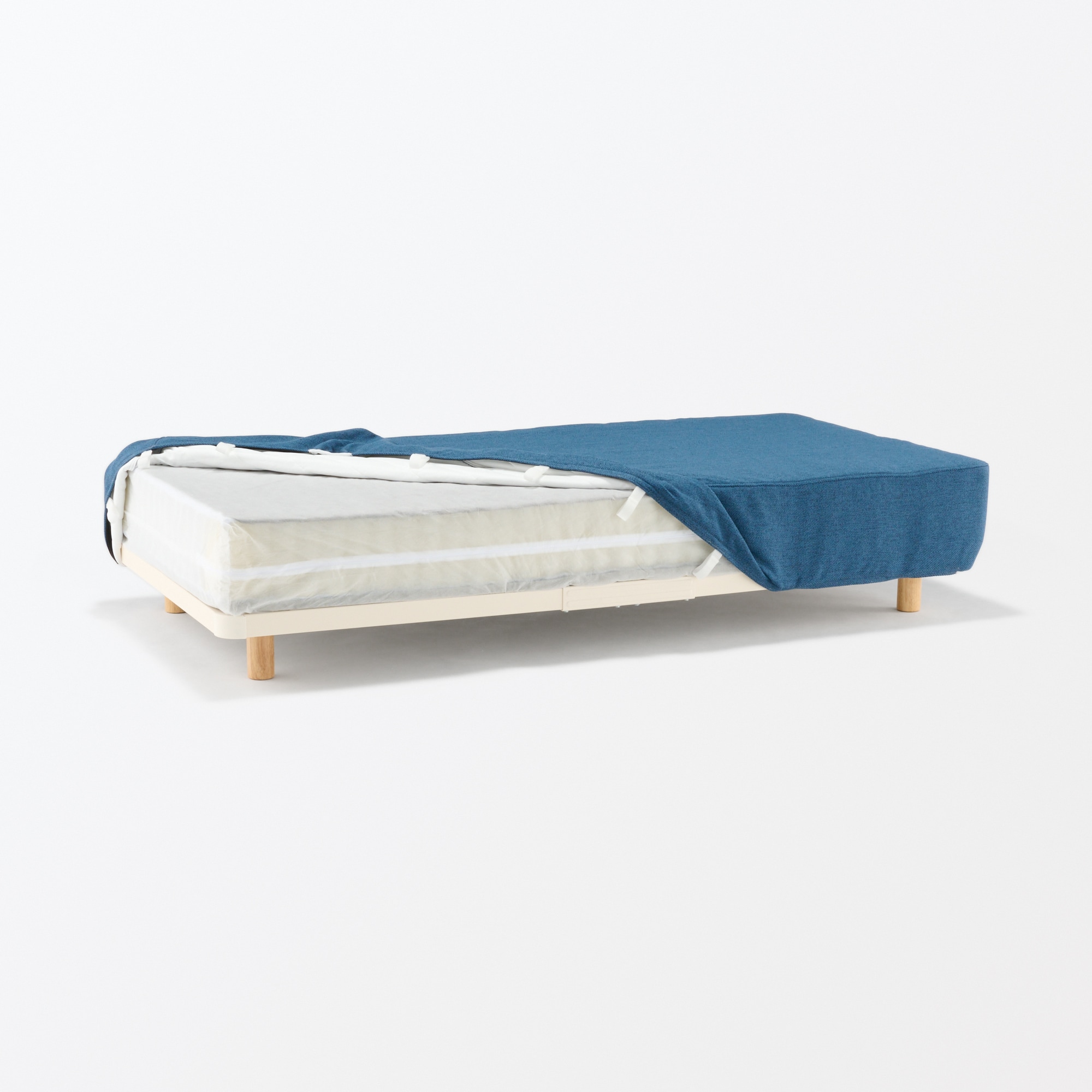 脚付マットレスポケットコイル（組み立て仕様）シングル ブルー | 無印良品