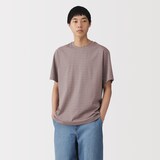 紳士　天竺編みクルーネック半袖Ｔシャツ（ボーダー）