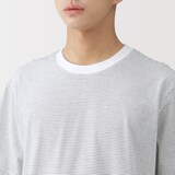 紳士　天竺編みクルーネック半袖Ｔシャツ（ボーダー）